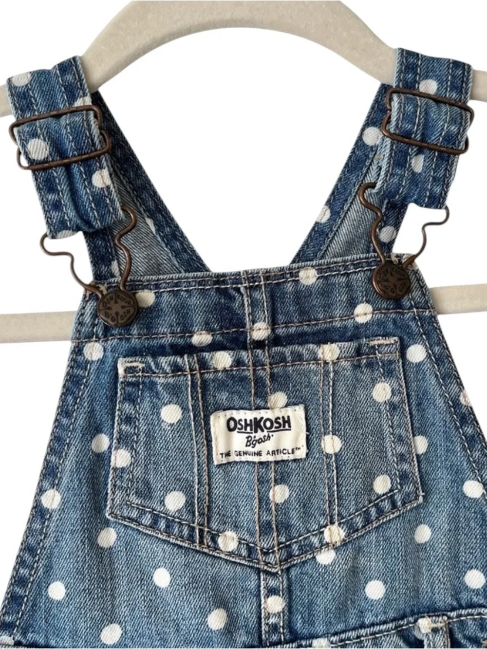 OshKosh B'gosh Blue and White Denim Overalls